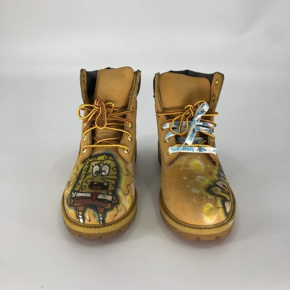 Timberland Boys Lace Up Waterproof Wheat Boots 6